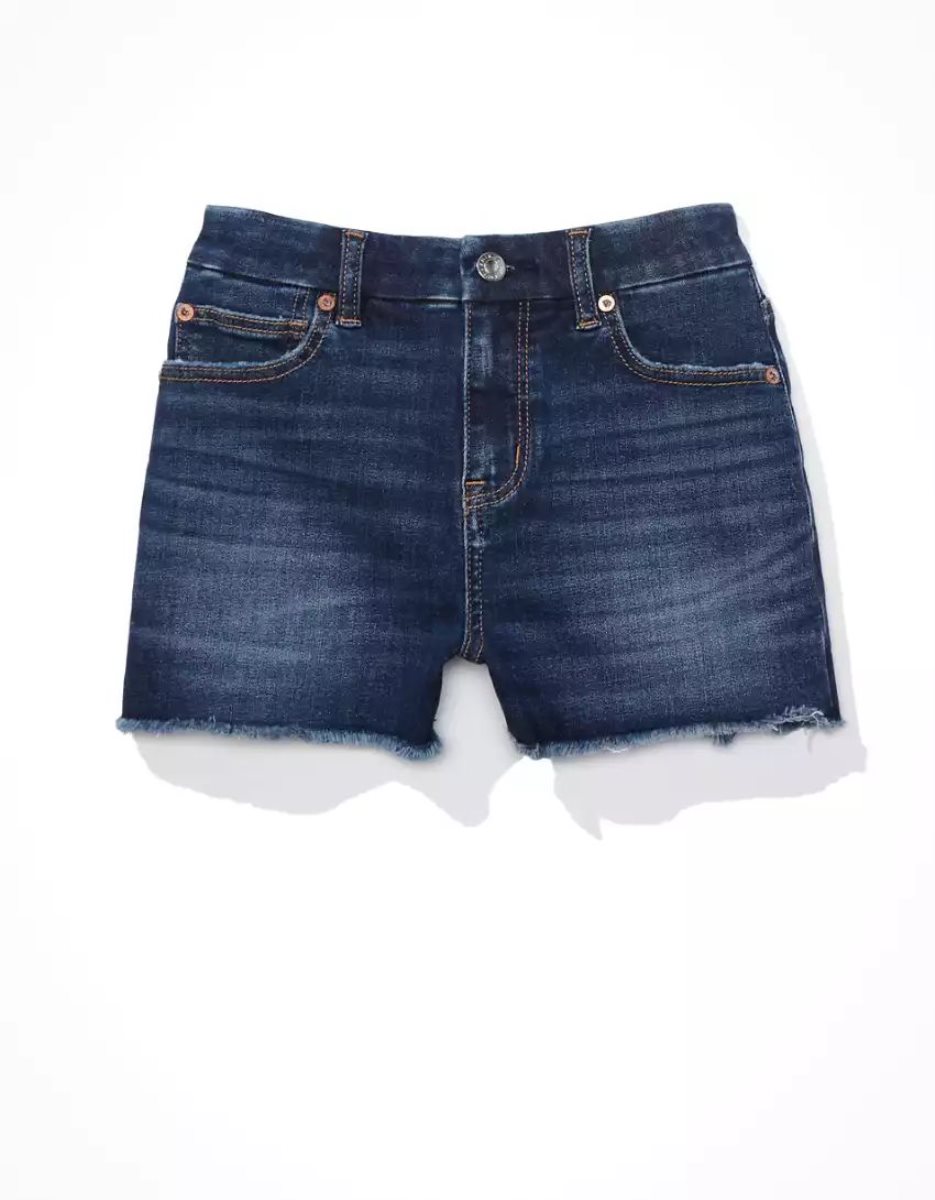 Shorts American Eagle AE Ne(x)t Level Curvy High-Waisted Denim Indigo Foncé Femme | TAZ-79531924